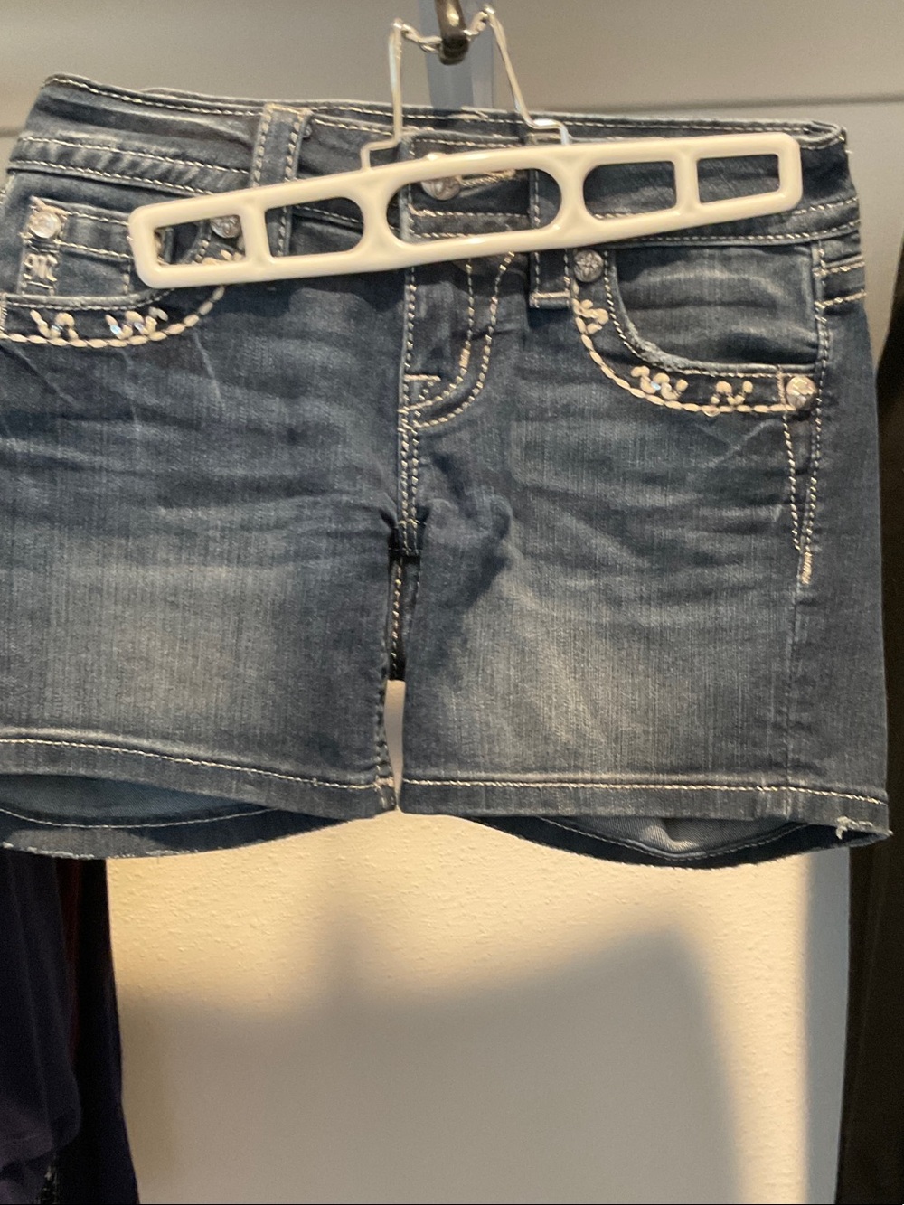 Miss Me Blue Denim Embroidered Women's Shorts